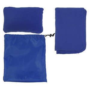 Travel Set with Pillow, Blanket and Eye Mask Blue, Royal