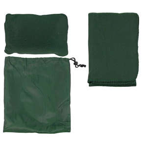 Travel Set with Pillow, Blanket and Eye Mask Green
