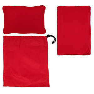 Travel Set with Pillow, Blanket and Eye Mask Red