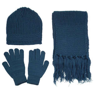 Knitted Winter Set Blue, Steel