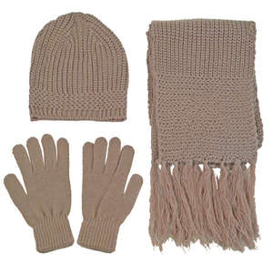 Knitted Winter Set Khaki