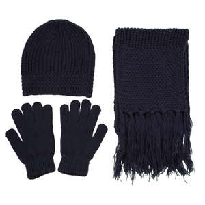 Knitted Winter Set Blue, Navy