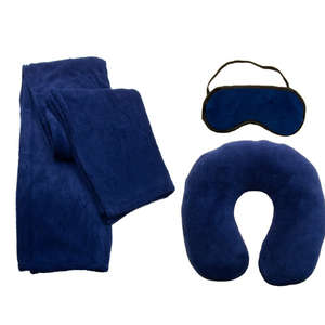 Travel Set with Pillow and Blanket Blue, Cobalt
