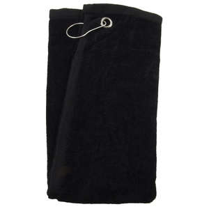 Corner Grommet Sport Towel Black