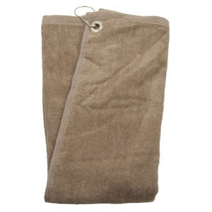 Corner Grommet Sport Towel Taupe