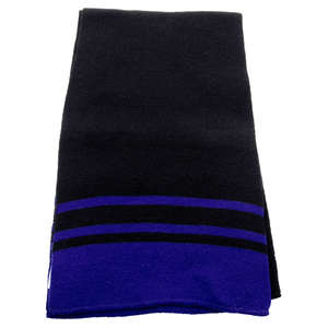 Deluxe Acrylic Scarf with Stripe Black/Blue, Royal