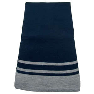 Deluxe Acrylic Scarf with Stripe Blue, Navy/Gray