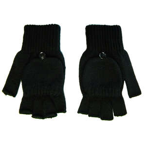 Fingerless Gloves With Cap Cover Black