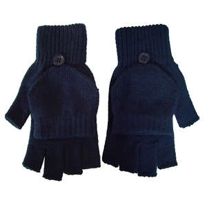 Fingerless Gloves With Cap Cover Blue, Navy