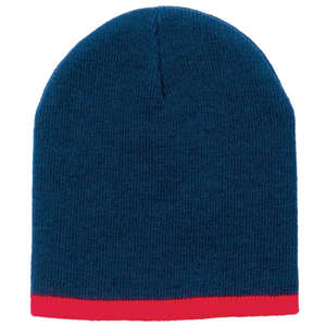 Two Color Beanie Blue, Navy/Red