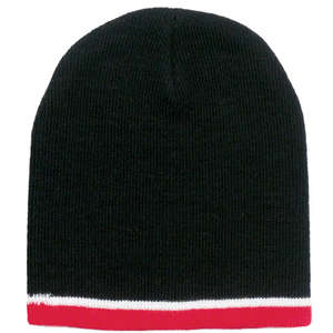 Tri Color Beanie Black/White/Red