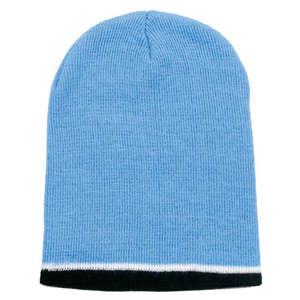 Tri Color Beanie Blue, Light/White/Black