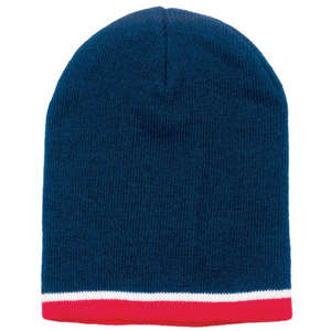 Tri Color Beanie Blue, Navy/White/Red