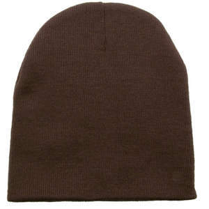 Short Knit Beanie Brown