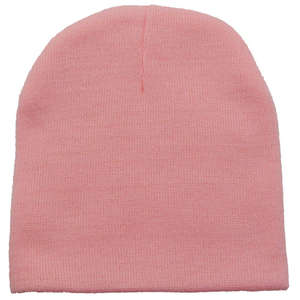 Short Knit Beanie Pink