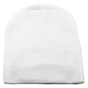 Short Knit Beanie White
