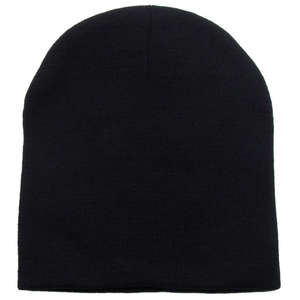 Short Knit Beanie Black