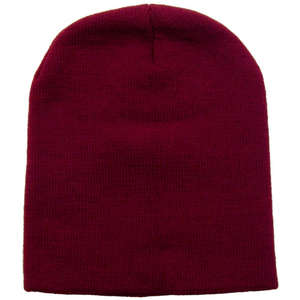 Short Knit Beanie Burgundy