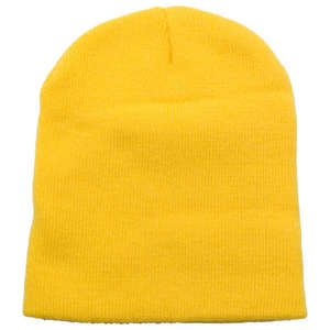 Short Knit Beanie Yellow