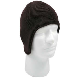 Beanie with Flap Brown
