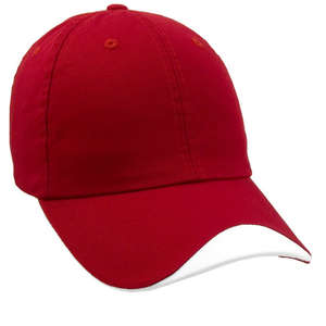 Unconstructed Lightweight Brushed Cotton Twill Cap Red/White