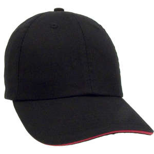 Unconstructed Chino Washed Cotton Twill Sandwich Cap Black/Red