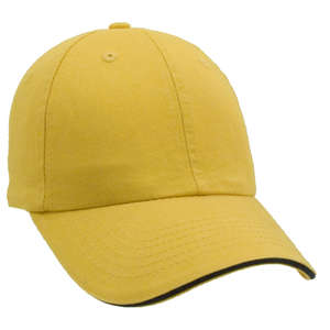 Unconstructed Chino Washed Cotton Twill Sandwich Cap Yellow, Mustard/Blue, Navy