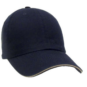 Unconstructed Chino Washed Cotton Twill Sandwich Cap Blue, Navy/Khaki
