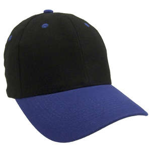 Heavyweight Washed Brushed Twill Cap - Two Tone Black/Blue, Royal