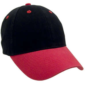 Heavyweight Washed Brushed Twill Cap - Two Tone Black/Red