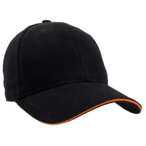 Heavyweight Washed Brushed Twill Sandwich Cap Black/Orange