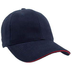 Heavyweight Washed Brushed Twill Sandwich Cap Blue, Navy/Red