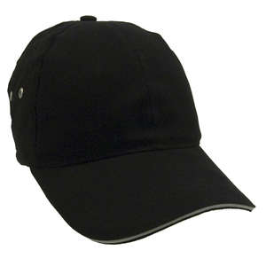 Constructed Lightweight Barushed Cotton Twill Sandwich Cap Black/Stone