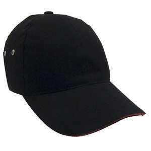 Constructed Lightweight Barushed Cotton Twill Sandwich Cap Black/Red