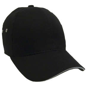 Constructed Lightweight Barushed Cotton Twill Sandwich Cap Black/White
