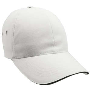 Constructed Lightweight Barushed Cotton Twill Sandwich Cap White/Black