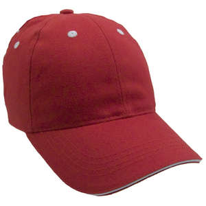 Constructed Lightweight Barushed Cotton Twill Sandwich Cap Red/White
