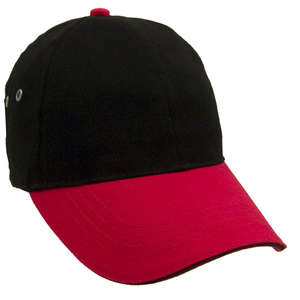 Constructed Lightweight Brushed 2-Tone Cotton Twill Sandwich Cap Black/Red