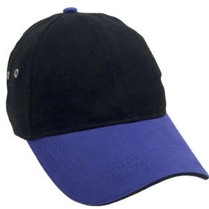 Constructed Lightweight Brushed 2-Tone Cotton Twill Sandwich Cap Black/Blue, Royal