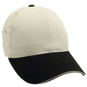 Constructed Lightweight Brushed 2-Tone Cotton Twill Sandwich Cap Stone/Black