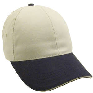 Constructed Lightweight Brushed 2-Tone Cotton Twill Sandwich Cap Stone/Blue, Navy