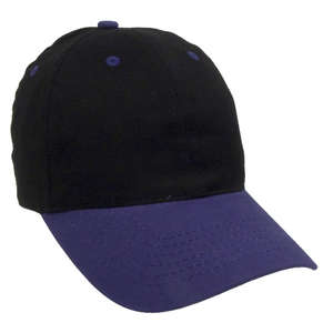 Two Tone Brushed Cotton Twill Cap Black/Purple