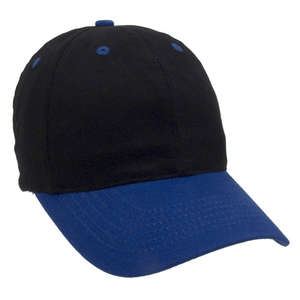 Two Tone Brushed Cotton Twill Cap Black/Blue, Royal