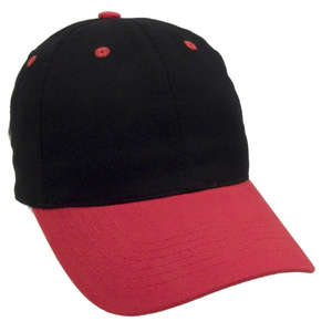 Two Tone Brushed Cotton Twill Cap Black/Red