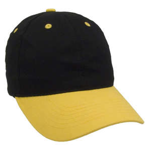 Two Tone Brushed Cotton Twill Cap Black/Gold