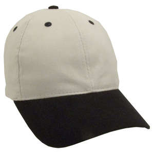 Two Tone Brushed Cotton Twill Cap Khaki/Black