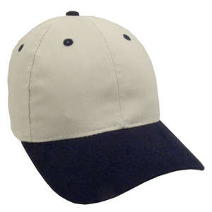 Two Tone Brushed Cotton Twill Cap Khaki/Blue, Navy