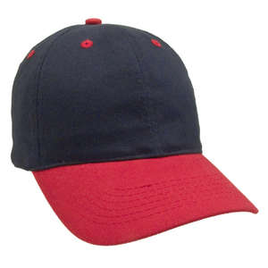 Two Tone Brushed Cotton Twill Cap Blue, Navy/Red