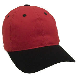 Two Tone Brushed Cotton Twill Cap Red/Black