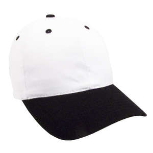 Two Tone Brushed Cotton Twill Cap White/Black